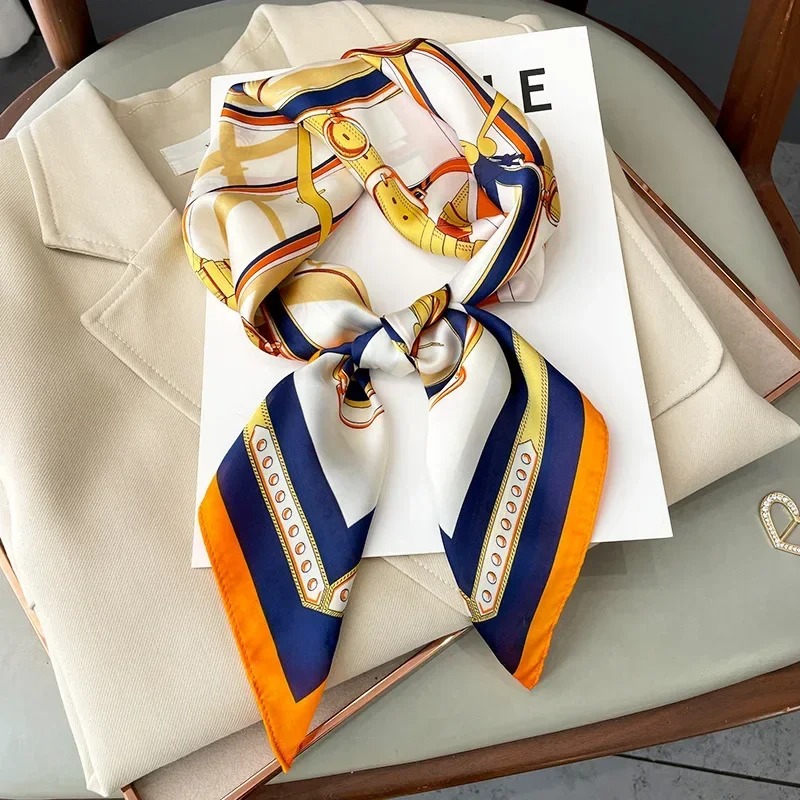 Luxury Bags Online - Syal Sutra Persegi Tipis Desain Mewah