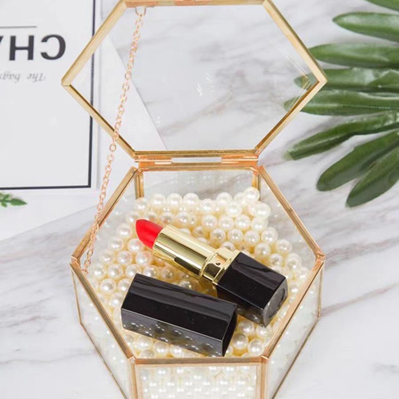 Luxury Bags List - Kotak Cincin Heksagonal Mewah Berbahan Kaca