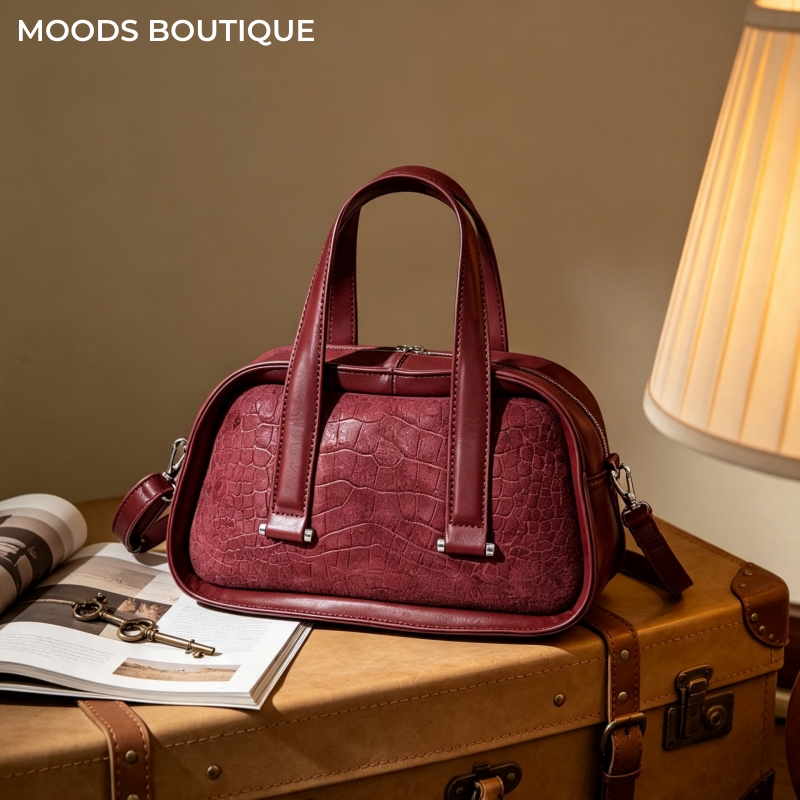 Tas Tangan Mini Boston Berteks - Luxury Bags Consignment ulasan dan harga