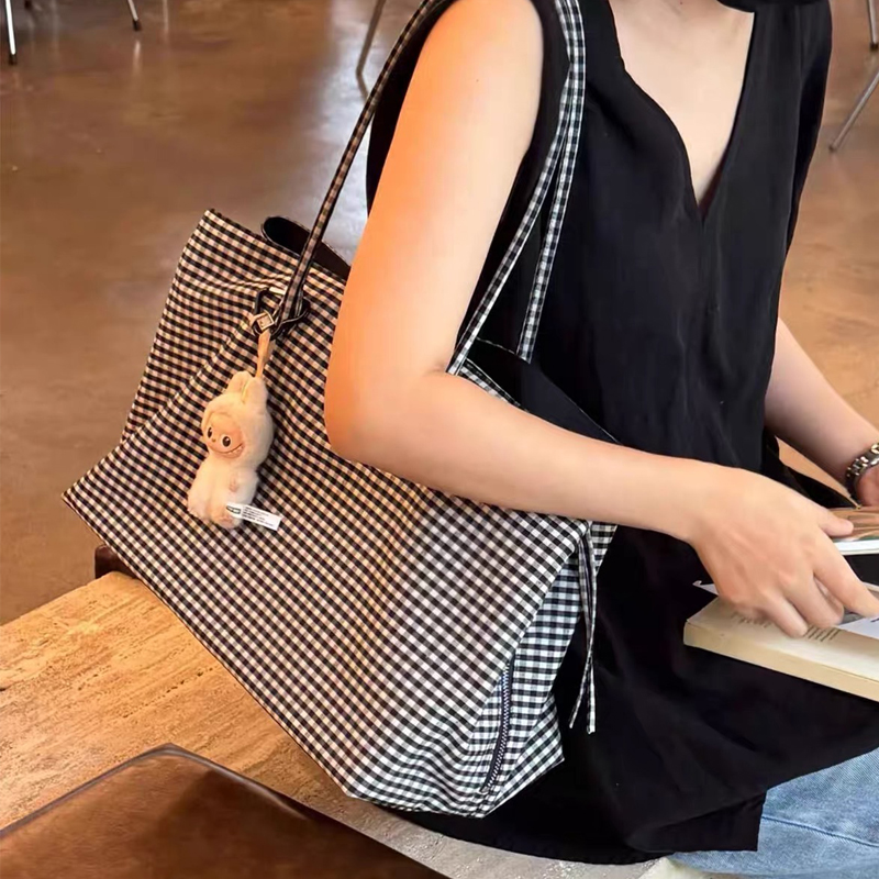 Tas Tote Kasual Motif Kotak-ko - Luxury Bags 2026 ulasan dan harga