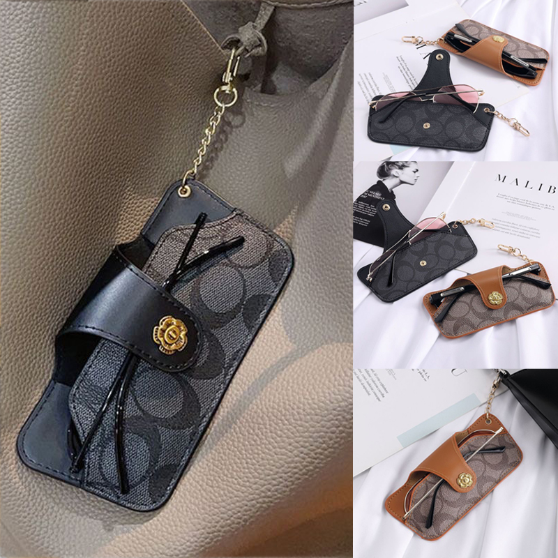 Kantong Kacamata Kulit Cetak V - Luxury Bags Consignment ulasan dan harga